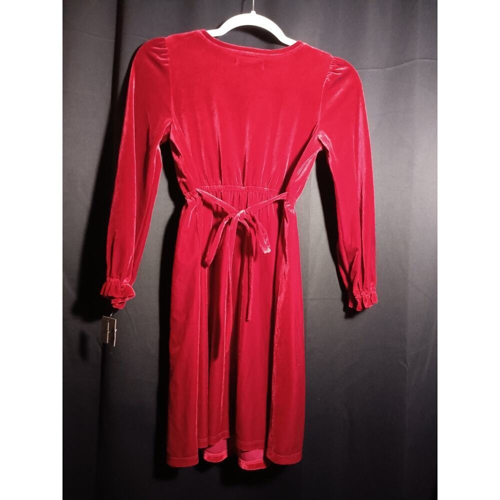 INC Red Velour Toddler Girl’s Dress 10/12 – Self-Tie Waist, Long Sleeve Holiday - Picture 6 of 6